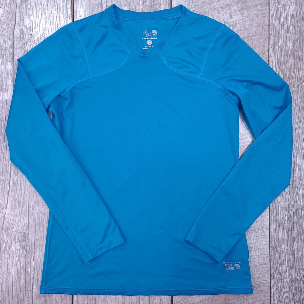 Mountain Hardwear Base Layer Women S Blue Long Sleeve Performance Top OL2980
